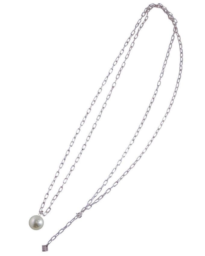 Baroque pearl Long Necklace WHITE