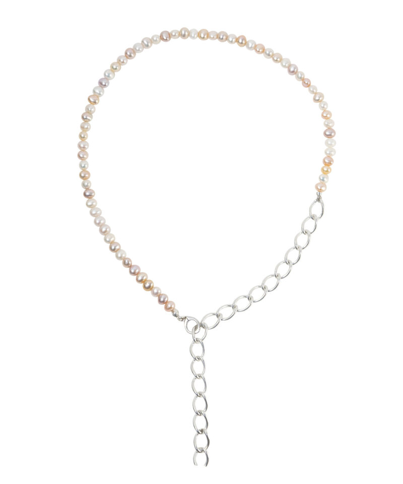 Multi Color Pearl  Fence Chain Necklace