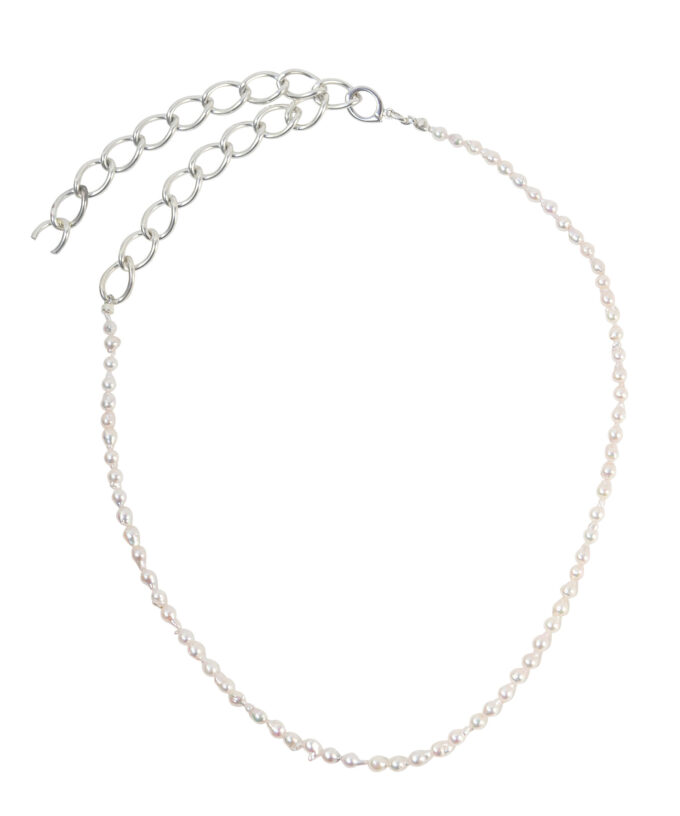 Pink AKOYA Pearl  Fence Chain Necklace
