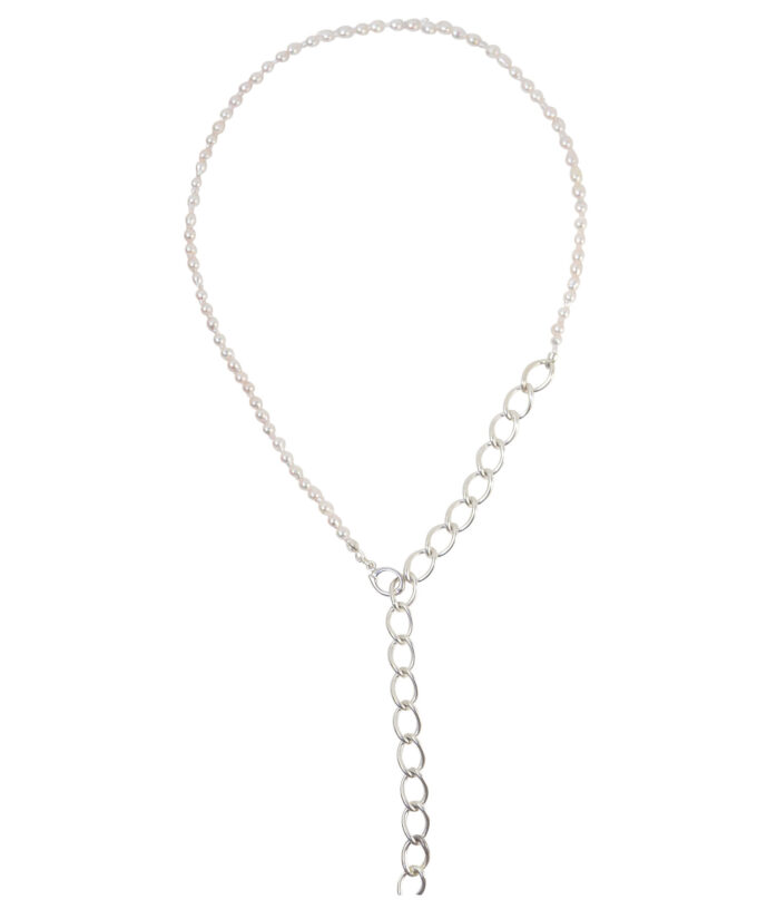 Pink AKOYA Pearl  Fence Chain Necklace