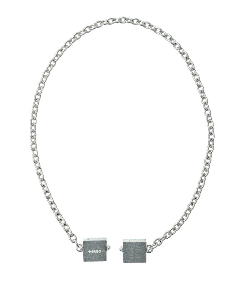square clip W necklace azuki